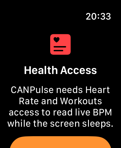 CANPulse Apple Watch privacy setup